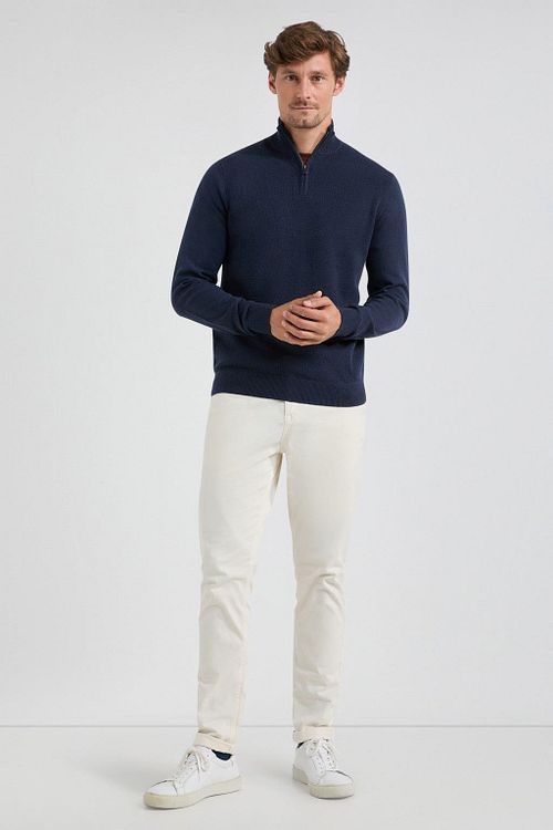 McGregor sweter z półgolfem Half Zip z mieszanki wełny merino, granatowy Model / Voorkant