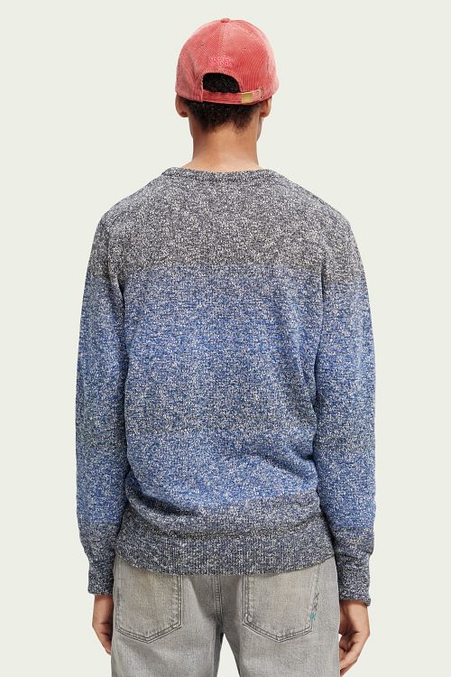 Scotch and Soda melanżowy sweter granatowy Model / Achterkant