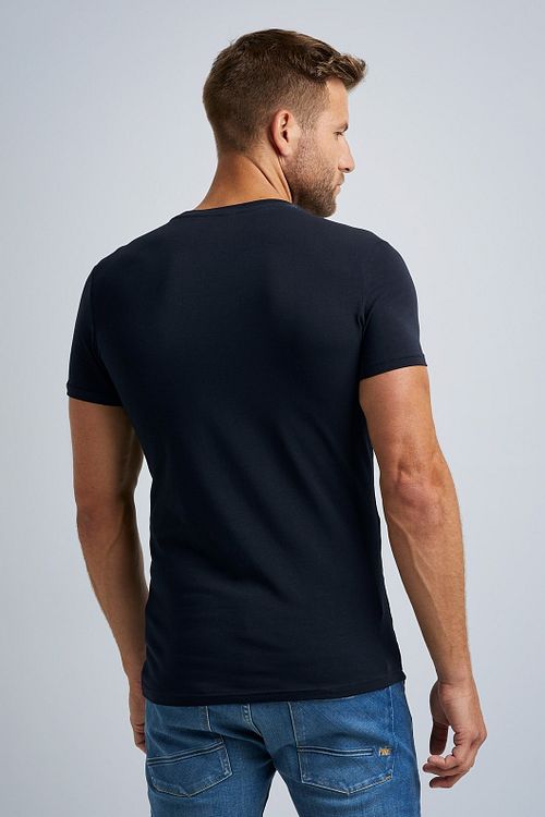 PME Legend Basic T-Shirt 2-Pack z okrągłym dekoltem w kolorze navy Model / Achterkant