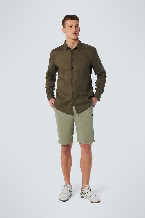 Camisa de lino No Excess verde army Model / Voorkant