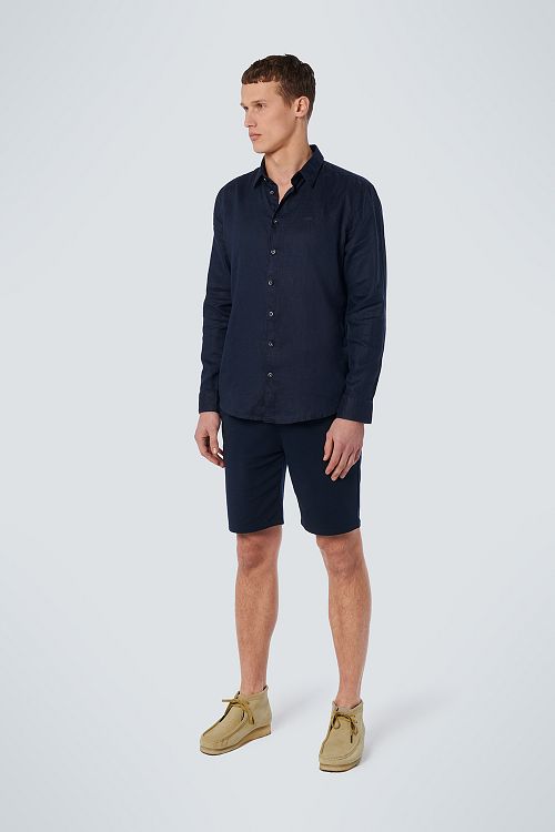 No Excess Hemd Leinen Navy