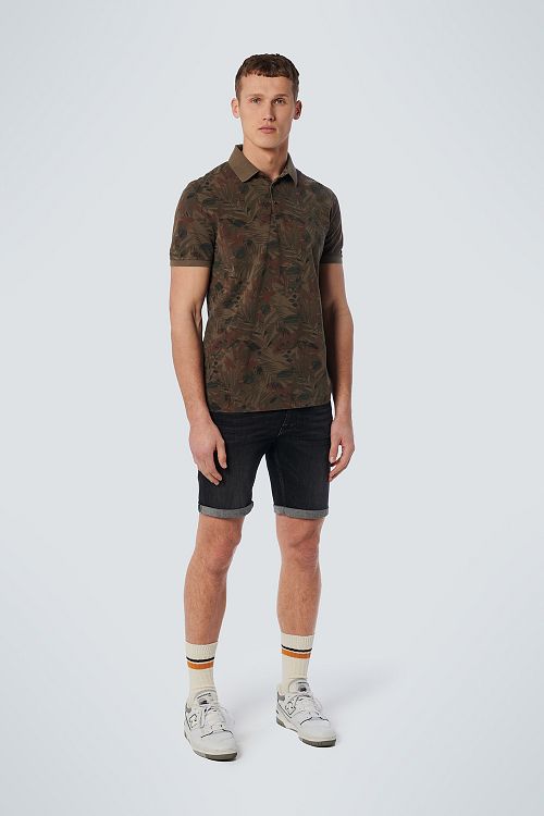 No Excess Polo Print Army Grøn Model / Voorkant