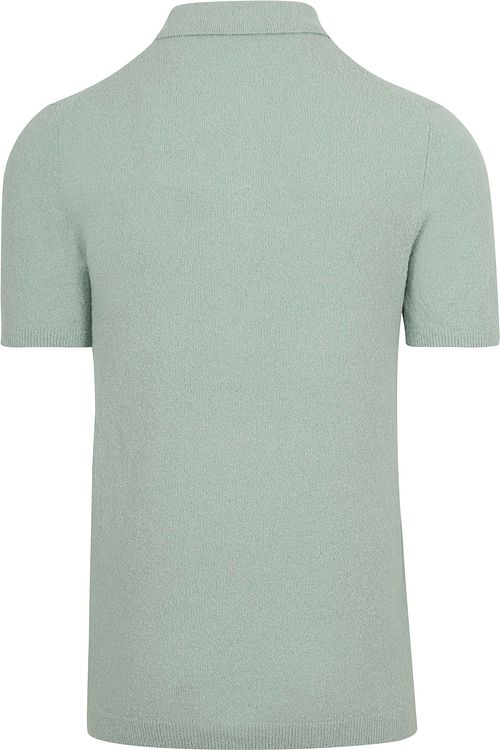 No Excess Strikket poloshirt i Grøn Struktur Product / Achterkant