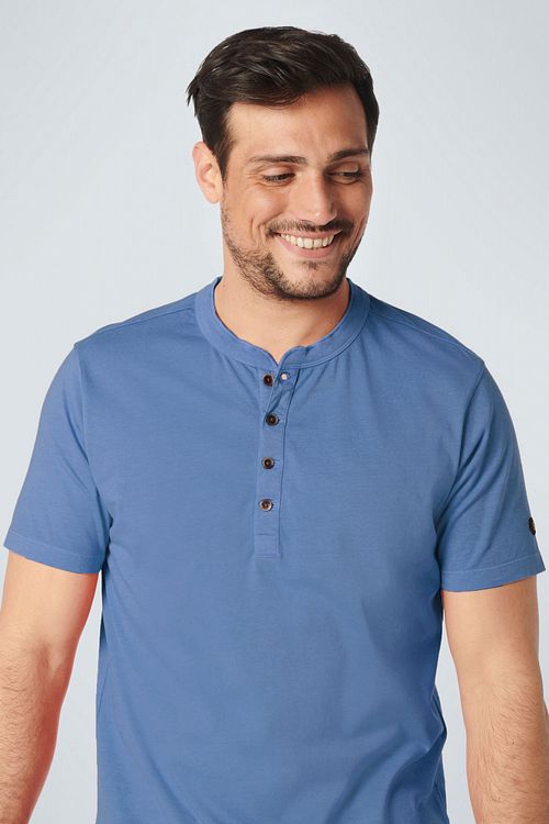 No Excess T-shirt Knapp Blå Model / Voorkant