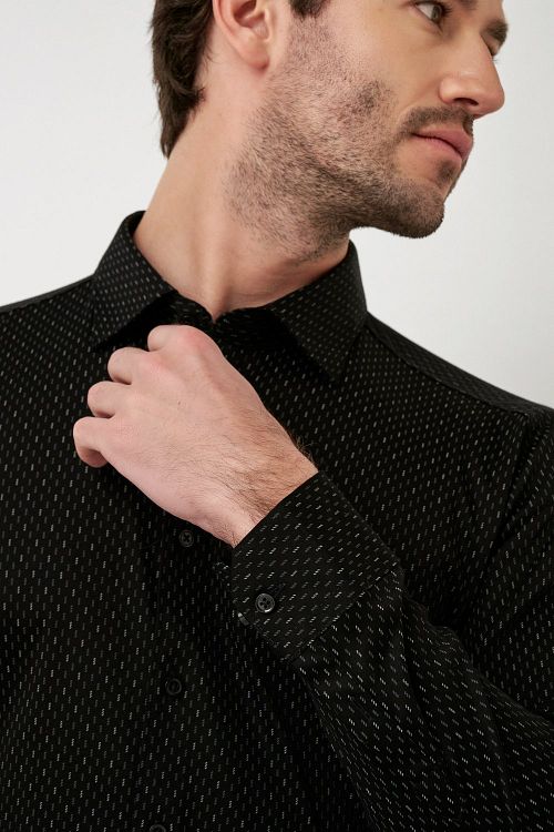 Desoto Chemise Impression Structure Noir Model / Detail