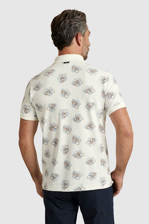 Vanguard Polo Shirt Print Ecru Model / Achterkant