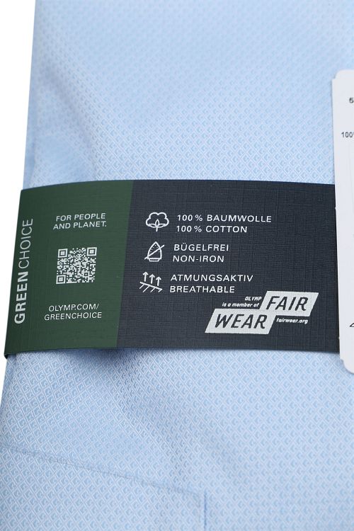 Olymp Chemise Luxor Bleu Clair Diamond Structure Product / Detail