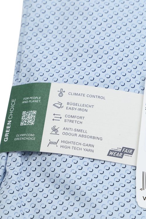 OLYMP Level 5 Overhemd Stretch Print Blauw Product / Detail