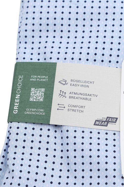 OLYMP Level 5 Hemd Stretch Druck Hellblau Product / Detail