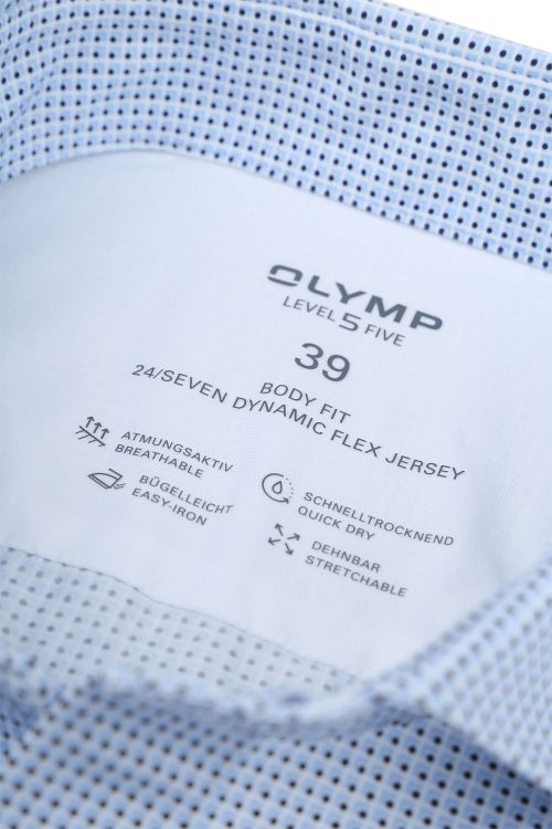 OLYMP Level 5 Skjorte Stretch Ekstra Lange Ærmer Mønster Blå Product / Detail