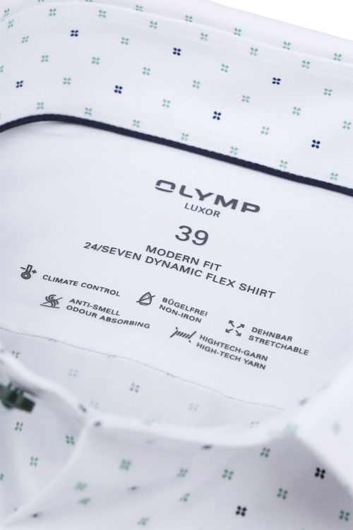 Olymp Luxor Skjorta Stretch Tryck Vit Product / Detail