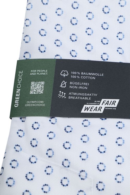 OLYMP Luxor Skjorte Ekstra Lange Ermer Mønster Hvit Product / Detail