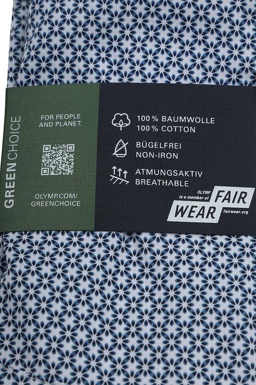 OLYMP Luxor Skjorte Med Ekstra Lange Ermer Blomstertrykk Blå Product / Detail