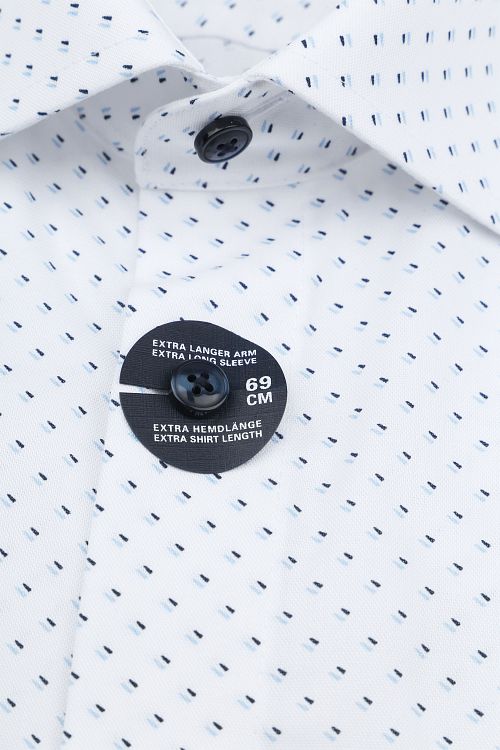Olymp Luxor Overhemd Extra Lange Mouw Print Wit Product / Detail