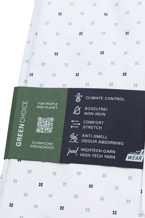 Olymp Luxor Overhemd Stretch Print Wit Product / Detail
