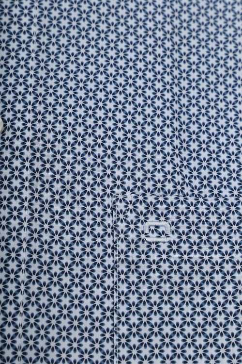 Olymp Luxor Overhemd Extra Lange Mouw Bloemenprint Blauw Product / Detail