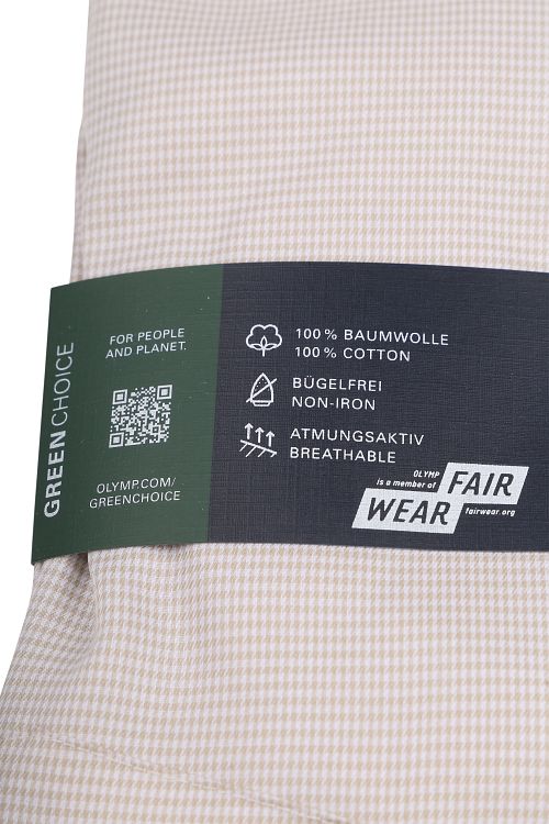 Olymp Luxor Overhemd Pied De Poule Ecru Verpakking