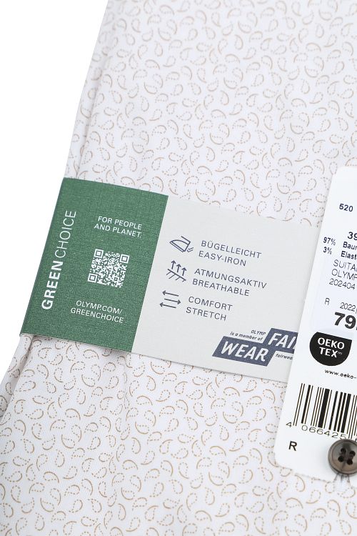 OLYMP Skjorte Level 5 Tryk Lys Beige Product / Detail