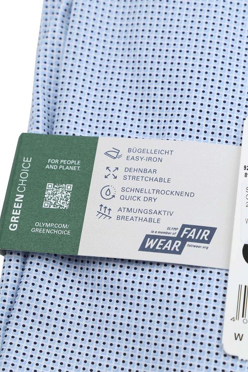 OLYMP Level 5 Skjorte Stretch Ekstra Lange Ærmer Mønster Blå Product / Detail