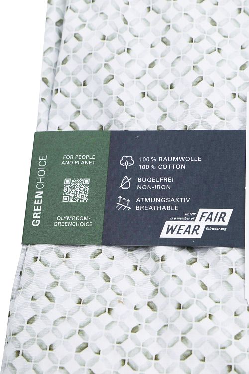 Olymp Luxor Skjorte med Print i Olivengrøn Product / Detail