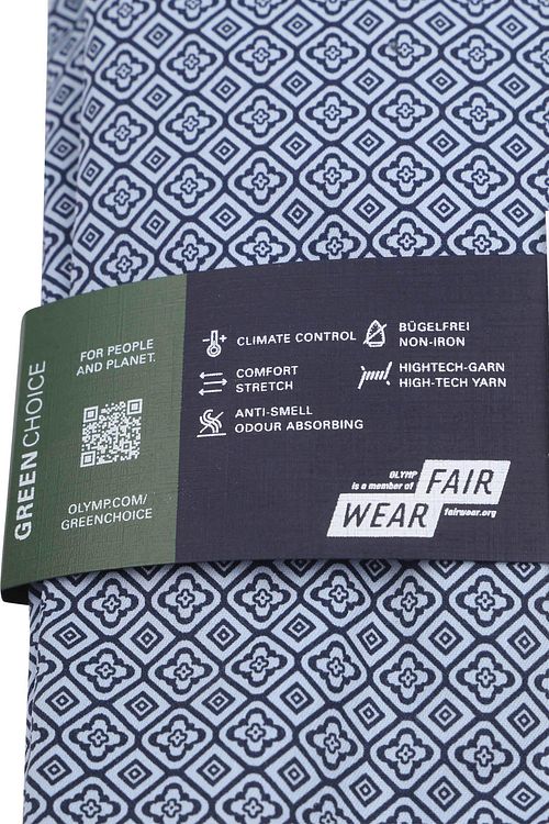 OLYMP Luxor Skjorte 24/Seven Print Blå Verpakking