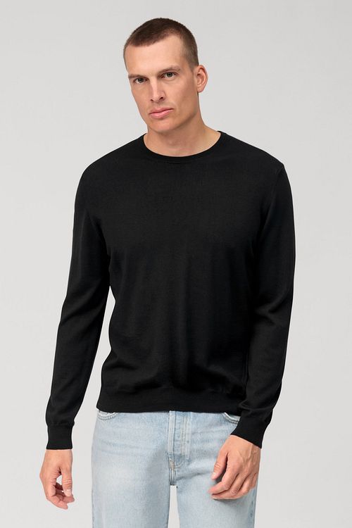 Olymp Trui O-Hals Wol Zwart Model / Voorkant