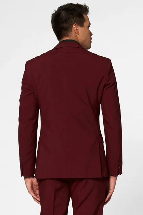 OppoSuits Kostuum Blazing Burgundy Model / Achterkant