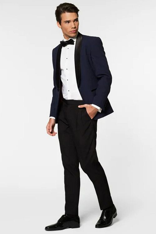OppoSuits Smoking Midnatsblå Model / Voorkant