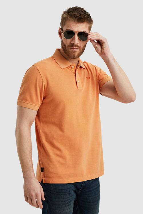 PME Legend Polo Piqué Oransje Model / Zijkant