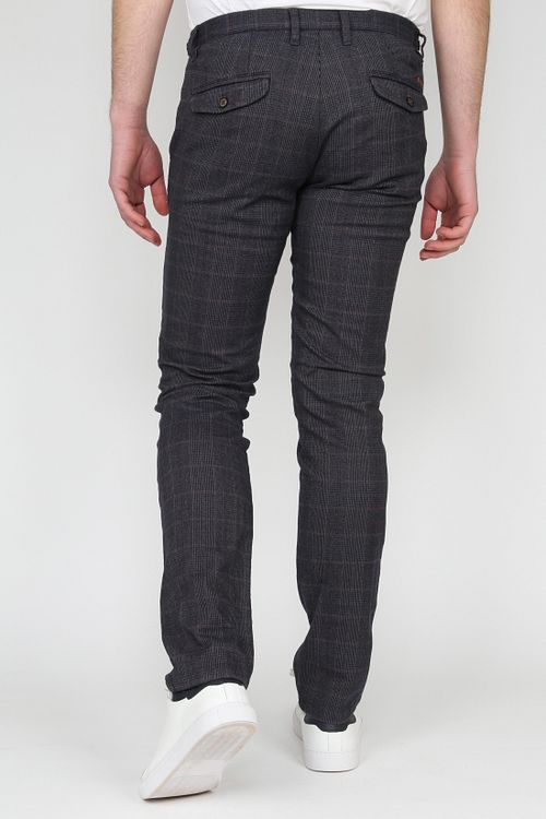 Passande Chino Locke Rutig Brun Model / Achterkant