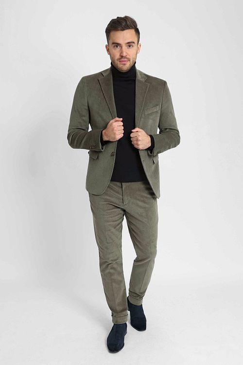 Passande Corduroy Kostym Grön Model / Voorkant