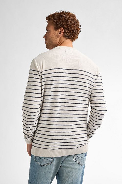 Jersey de punto Petrol con rayas Palm en crudo Model / Achterkant