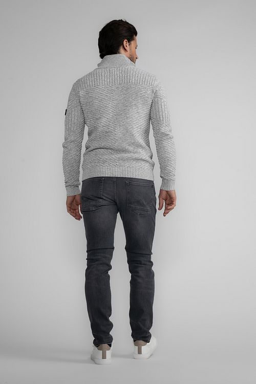 Petrol Kabelvest Nunam Greige Model / Achterkant