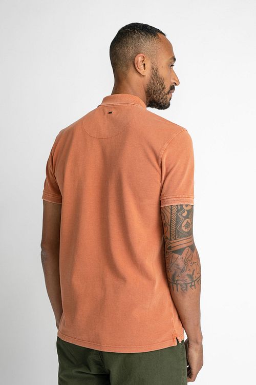 Petrol Polo Logo Oranje Model / Achterkant