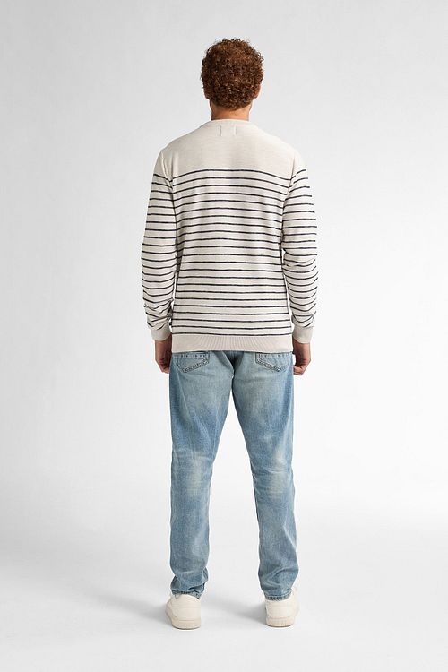 Petrol Pull Palm Rayures Ecru Model / Achterkant