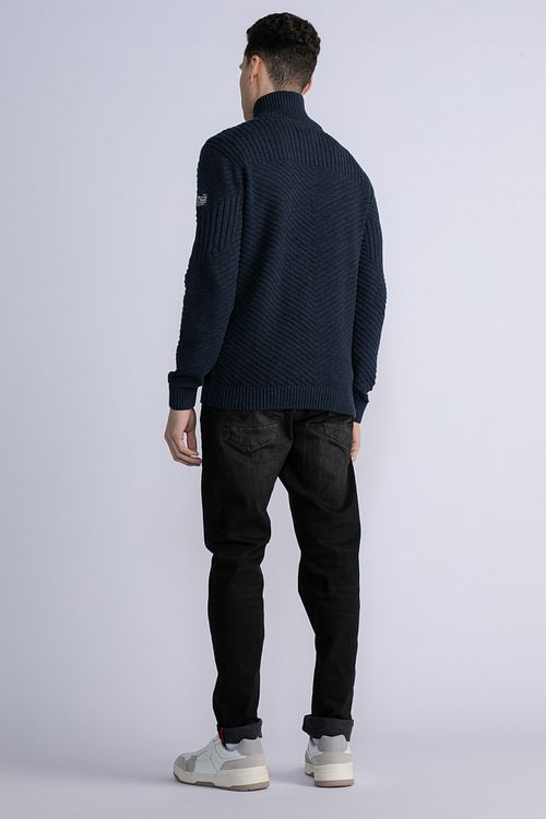 Petrol Strickjacke Kankakee Navy Model / Achterkant