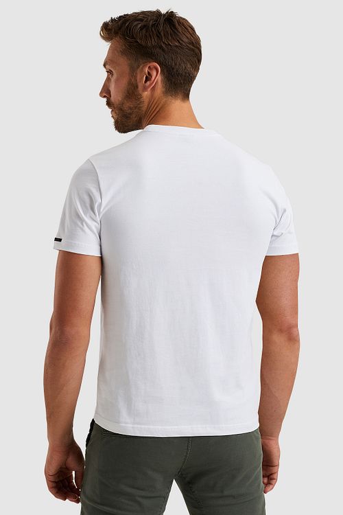 PME Legend T-Shirt de punto con logo en blanco Model / Achterkant