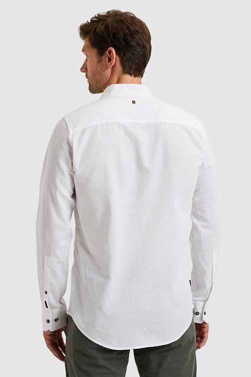 PME Legend Chemise Blend Lin Blanc Model / Achterkant