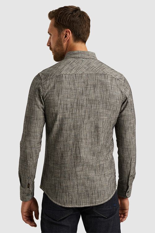 PME Legend Chemise Impression Slub Gris Model / Achterkant