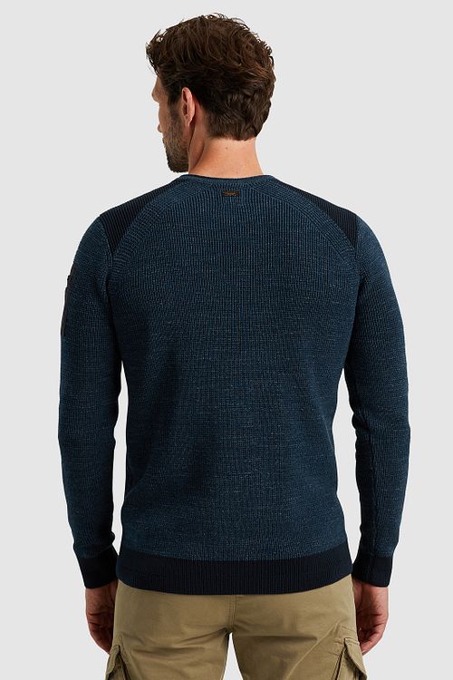 PME Legend Genser Rib Melange Navy Model / Achterkant