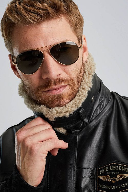 PME Legend Jas Hudson Buff Leer Zwart Model / Detail