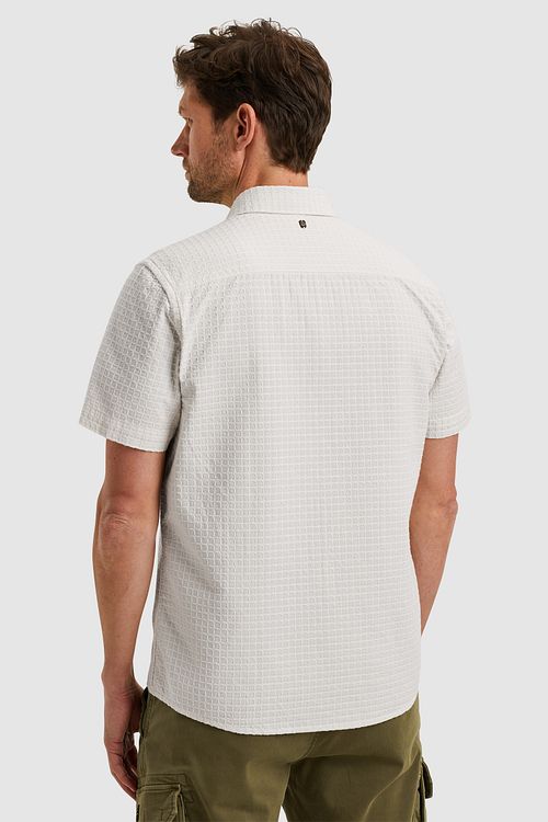 PME Legend Kortærmet Skjorte Dobby Off White Model / Achterkant
