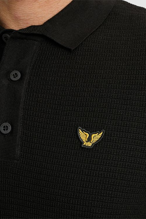PME Legend Langærmet Poloshirt Sort Model / Detail
