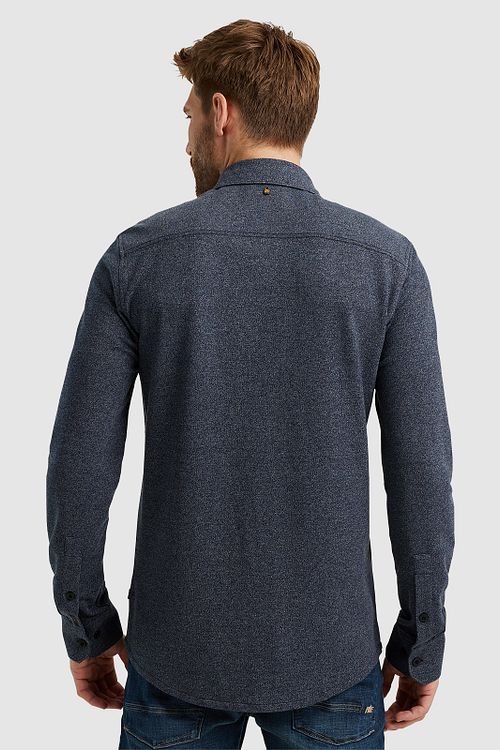 PME Legend Overhemd Melange Blauw Model / Achterkant