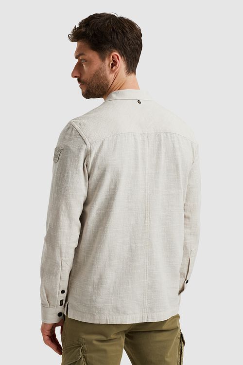 PME Legend Overshirt 2 Tone Slub Ivoire Model / Achterkant