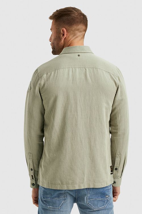 PME Legend Overshirt Linnen Kaki Model / Voorkant