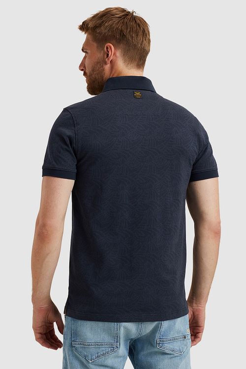 PME Legend Pikétröja Jacquard Jersey Marinblå Model / Achterkant