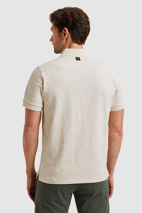 PME Legend Polo Skjorta Jacquard Jersey Kräm Model / Achterkant