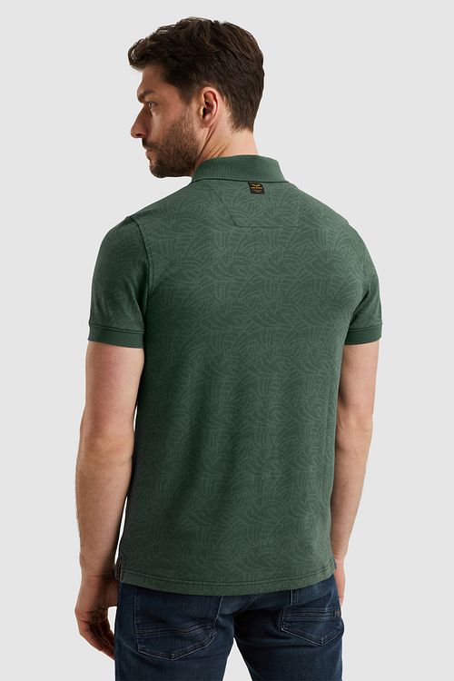 PME Legend Poloshirt Jacquard Jersey Olivengrøn Model / Achterkant