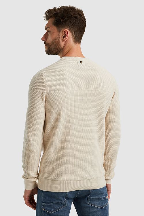 PME Legend Pull Mouliné Ecru Model / Achterkant